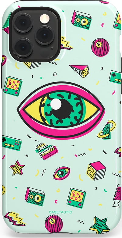 Casetastic Hoesje Geschikt voor Apple iPhone 12/12 Pro Magsafe - Stijlvolle Beschermende Duo-layer Case - Retro 80s vibes