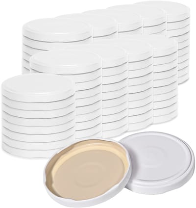 Oputec 100x twist-off draaideksel TO 82 (82 mm) – wit inmaakdeksel – reserve voor jampotten & weckpotten