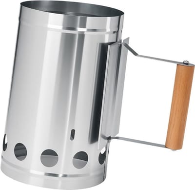 BBQ starter - Houtskoolstarter - Brikettenstarter metaal - ø17 x 27 cm