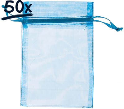 50 organza zakjes (8x10)cm met trekkkoord cadeauzakjes caseautasje snoepzakje bruiloft bedankje weggeefgeschenk feestartikel knutsel hobby versiering feestdecoratie