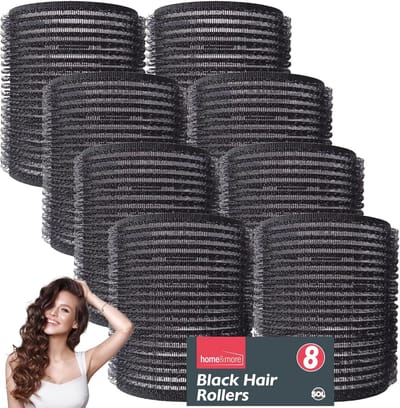 Haarrollers Zelfvast - Krulspelden Volume - Haar Stijlen - Verminder Warmteschade - 8 Stuks - Zwart