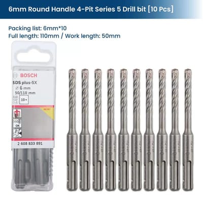 Bosch SDS Plus hamerborensets voor betondiameter 6-12 mm boorhameraccessoires met ronde handgreep