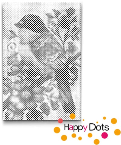 HappyDots DOT Painting Vogels 08 - 20x30cm