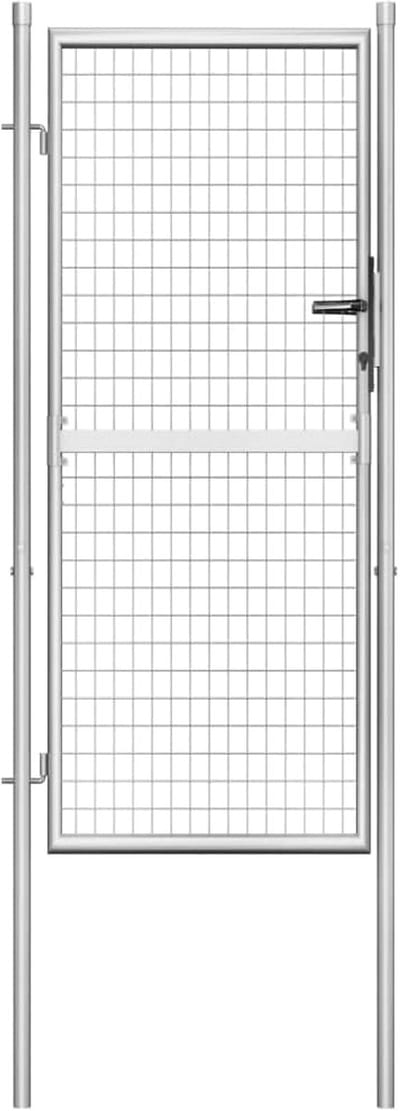 Tuinpoort Staal - Hekwerk Deur - Tuin Afscheiden - Roestbestendig Gelakt - 105 x 225 cm - Zilver