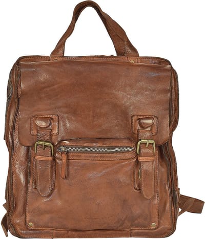 HAROLD'S Leren Vrije tijd rugzak Rugzak Submarine Backpack Cognac Bruine