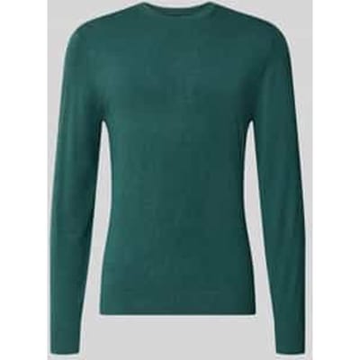 Gebreide pullover met geribde ronde hals