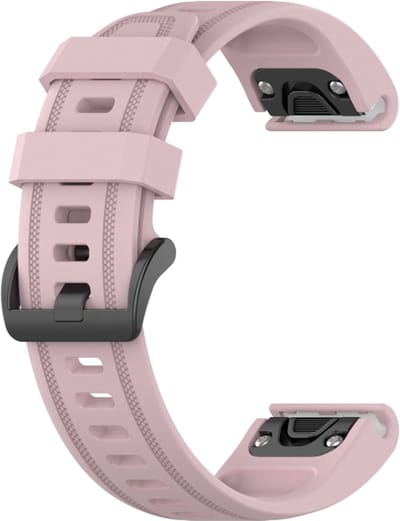 Siliconen bandje - geschikt voor Garmin Fenix 5S / 5S Plus / 6S / 6S Pro / 7S / 7S Pro / 8 (43 mm) / Approach S12 / S42 / S70 42 mm / Epix Pro (Gen 2) 42 mm / D2 Delta S / Descent Mk2S / Mk3(i) 42 mm - zachtroze
