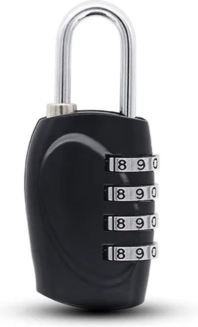 Hangslot met cijfercode - 40mm - 4 cijfers - Zwart