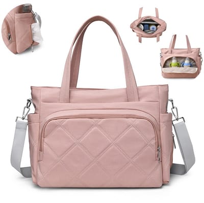 Lunchtas voor dames – Grote lunchbox – Geïsoleerde, meerdelige tassenset – Opbergtas voor kleding – Geïsoleerde tas voor babyflessen/moedertas – Ruime, stevige draagtas – Ideaal voor werk & buitenactiviteiten – 36 x 16 x 27 cm