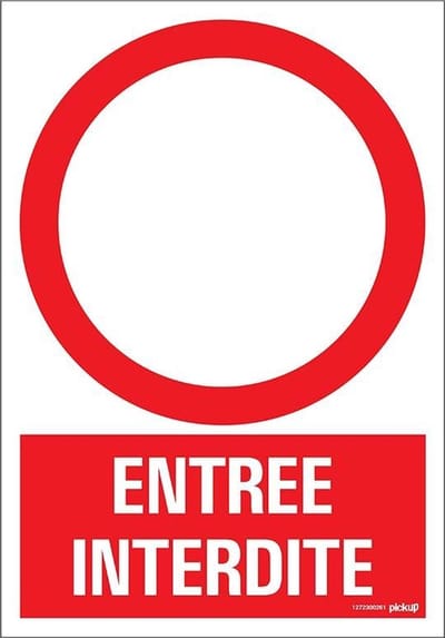 Pickup bord panneau 23x33 cm Combi - Entree interdite