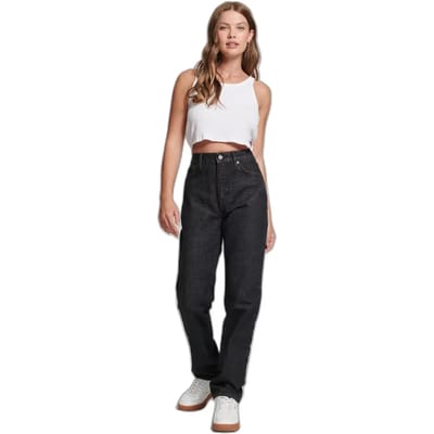 Superdry - Rechte jeans met hoge taille van biologisch katoen - Dames - Jeans