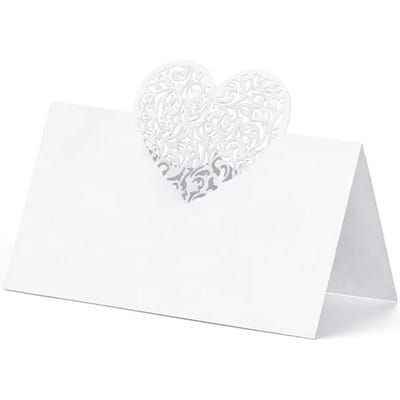 Partydeco Plaatskaartjes hart - 10 stuks