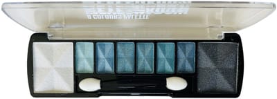 D'Donna - Oogschaduw Palette - Space Azul - met lange applicator - 8 kleuren: wit / blauw / zwart - 1 doosje met 10 gram inhoud