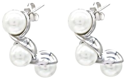 Oorbellen met Parels - Oorhangers - RVS - 3 cm - Zilverkleurig