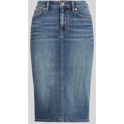 regular fit midi-rok van denim