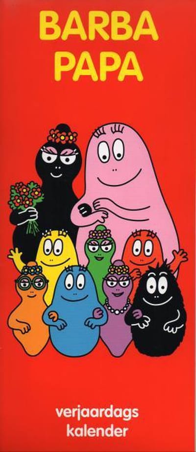 Verjaardagskalender Barbapappa - Geen Jaartal - Ophangbaar - Rood - 13 x 33 x 0,6 cm