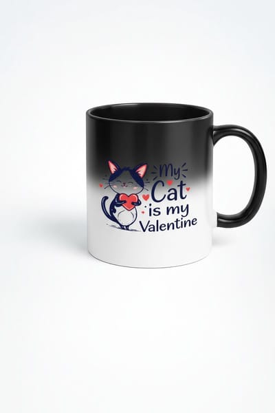 Magische Mok "My Cat is My Valentine" | Cadeau voor Kattenliefhebbers & Valentijnsdag