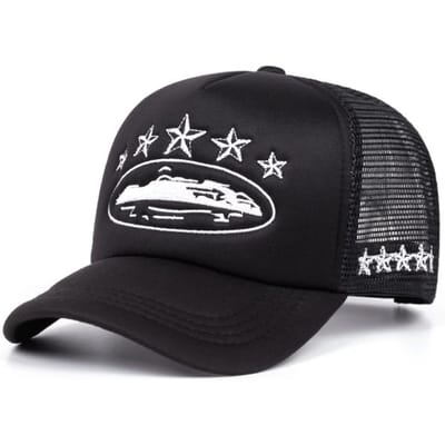 Nouveau Chapeau en Maille Cinq Étoiles Hommes Street Hip Hop Chapeau Femmes Chapeau Ombrelle Extérieur Vélo Skateboard Chapeau Port Quotidien Casquette de Baseball black