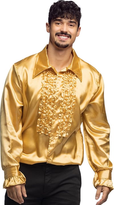 Boland - Shirt Party goud (L) - Volwassenen - Danser/danseres - 80's & 90's - Disco