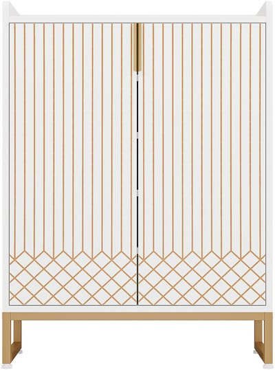 DMG Supply Schoenenkast - 5 Lagen - Met Deuren - Wit en Goudkleurig - 75 x 35 x 105 cm - 15 Paar