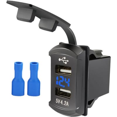 12/24V Dubbele USB Autolader 4.2A Spanningsweergave Waterdichte Poorten Auto Telefoonlader Adapter voor Mobiele Telefoon Snel Opladen