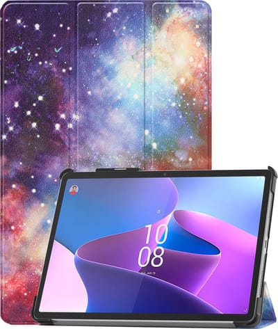 Hoesje - Geschikt voor Lenovo Tab P11 Pro - Dun & Stevig - Trifold Bookcase Hoes - Hard Cover Case - Met Uitsparing Geschikt voor Lenovo Pen - Hardcover Book - Tablethoes - Galaxy