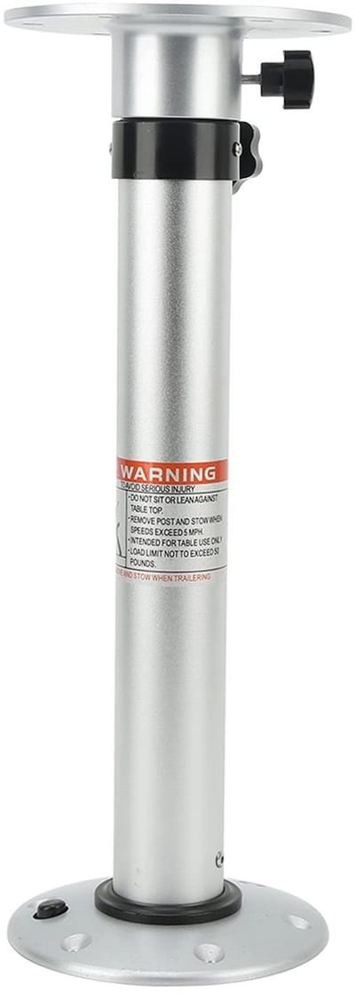 Allecto - Verstelbare Tafelstandaard - Aluminium Voetstuk - Hoogte Verstelbaar - 490mm tot 745mm - Geschikt voor Bootjacht - Ideaal voor Camper en ...
