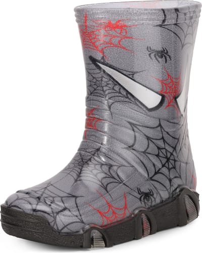 Ladeheid Kinder Regenlaarzen - Rubberen Anti-Slip Zool - PVC - LA-ZT-Szuwarek2020BW - Dunkelgrau Spinnen 40 - 23/24
