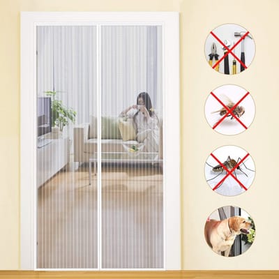 Magnetisch Vliegengaas voor Deur 65 x 200 cm - Insectenbescherming voor Balkondeuren en Schuifdeuren - Eenvoudige Montage zonder Boren