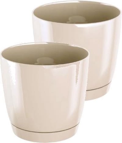 Bloempot Rond Duop 14cm CREME Prosperplast / 2 STUKS ! /