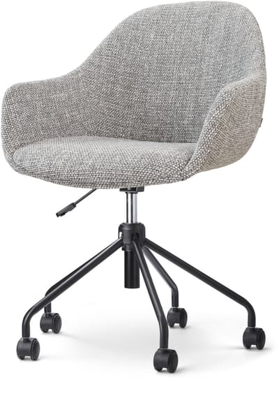 Nolon Nout-Mae Bureaustoel Grijs Blend - Zwart Onderstel - Armstoel - Burostoel - Comfortabel