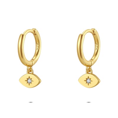 Twice As Nice Oorbellen in zilver, oogvorm Goudkleurig
