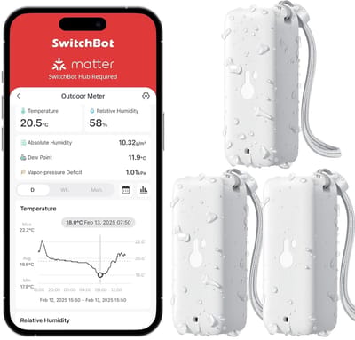 Buiten Binnenthermometer en Hygrometer met Bluetooth tot 100m Bereik en 2 Jaar Batterij