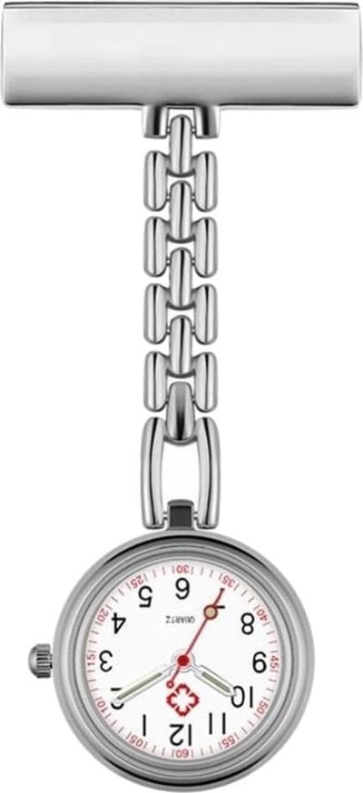Fako® - Verpleegstershorloge - Zusterhorloge - Verpleegster Horloge - Metaal DLX - Zilverkleurig
