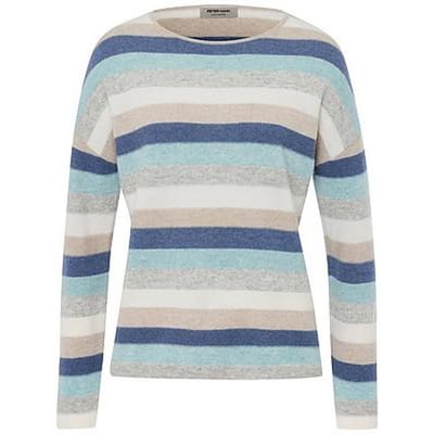 Trui ronde hals 100% kasjmier Van Peter Hahn blauw