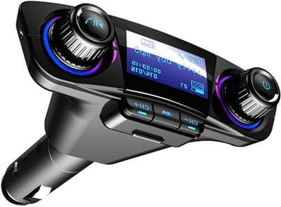 Auto FM Zender - Mp3 Speler - Muziek Streamen - Dubbele USB Lader - 13x10x3.5cm - Goud