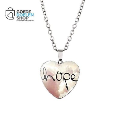 GoedeDoelen.Shop | Medaillon ketting Hope | Hope Sieraad | Hope | Statement Ketting | Wellness-House
