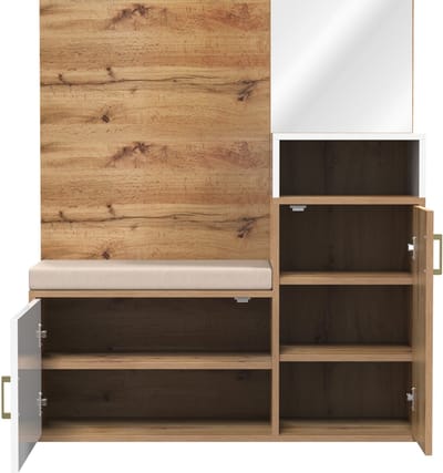 Halmeubel - 105cm - Wit - Spiegel