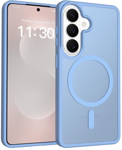 Solidenz Hoesje - geschikt voor Samsung Galaxy S26 Plus - Geschikt voor MagSafe - FrostMag - Sierra Blauw