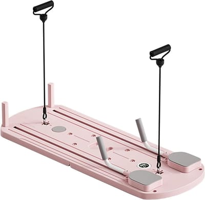 Pilates Roller Machine - Buikspierroller Trainingsbord - Thuis Fitness - Automatische Terugslag - 110 cm Lang - Roze