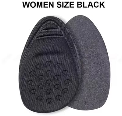 (2 stuks) – Zwart Voorvoet Pads voor Vrouwen Hoge Hakken Halve Inlegzolen Voorvoet Antislip Pijnbestrijding Insert Schoenmaat Verminderen Vulmiddel voor Te Grote Schoenen