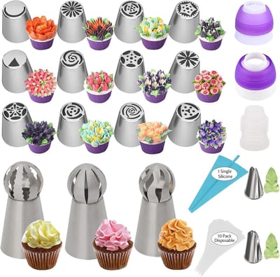 Piping Spuitmondjes Set 31 stuks met Spuitzakken en Mondstukken - Taartdecoratie Accessoires voor Cake DIY