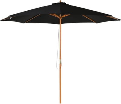 Clruro Parasol - 300 cm - Houten Frame - Tuin En Terras - Bamboe - Zwart