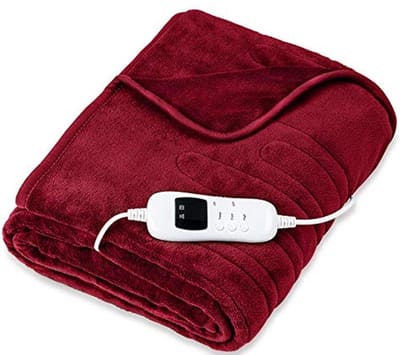 Warme pluche elektrische deken 160 x 120 cm | Met timerfunctie en automatisch uitschakelen | 9 temperatuurstanden | Wasbaar tot 40 °C | Digitaal display