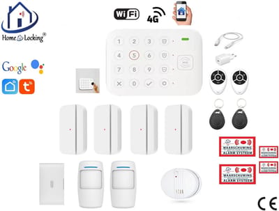 Draadloos alarmsysteem voor woning/camper en caravan met clavier en RFID werkt met wifi,gprs,sms en met spraakgestuurde apps. ST01D-B1