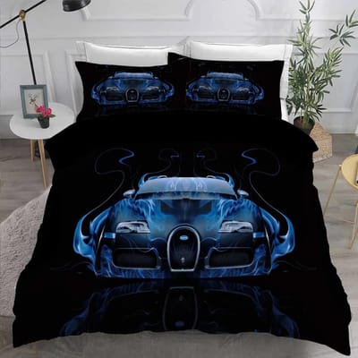 Dekbedovertrek 200x200 Beddengoedsets 3D Print Coole Auto Dekbedovertrek Set Voor Jongen Tweepersoons Maat Beddengoed Dekbedovertrek 228x228 AU Single(140x210cm) gray