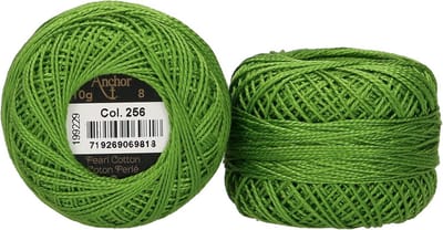 Anchor 4591008-00256 borduurgaren, 100% katoen, giftgroen, dikte 8, 82m, 16 gram