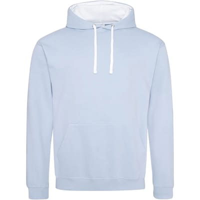 Just Hoods Varsity Hoodie JH003 - Sky Blue/Arctic White - L