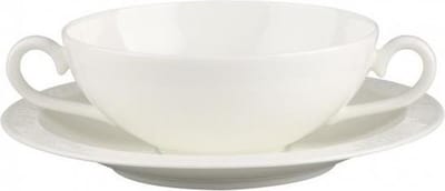 Villeroy & Boch White Pearl bouillonkop + schotel