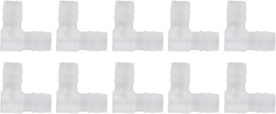 Plastic L-vormige Fitting Adapter voor Slangen - 10 Stuks Barbed Connectoren voor Verbinding en Reparatie (10mm)